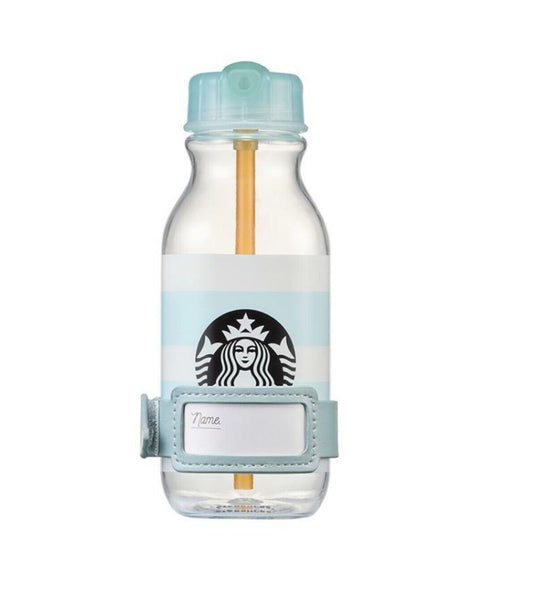 Starbucks Water Bottle Summer - Blue Transparent Straw Cup with Name Tag