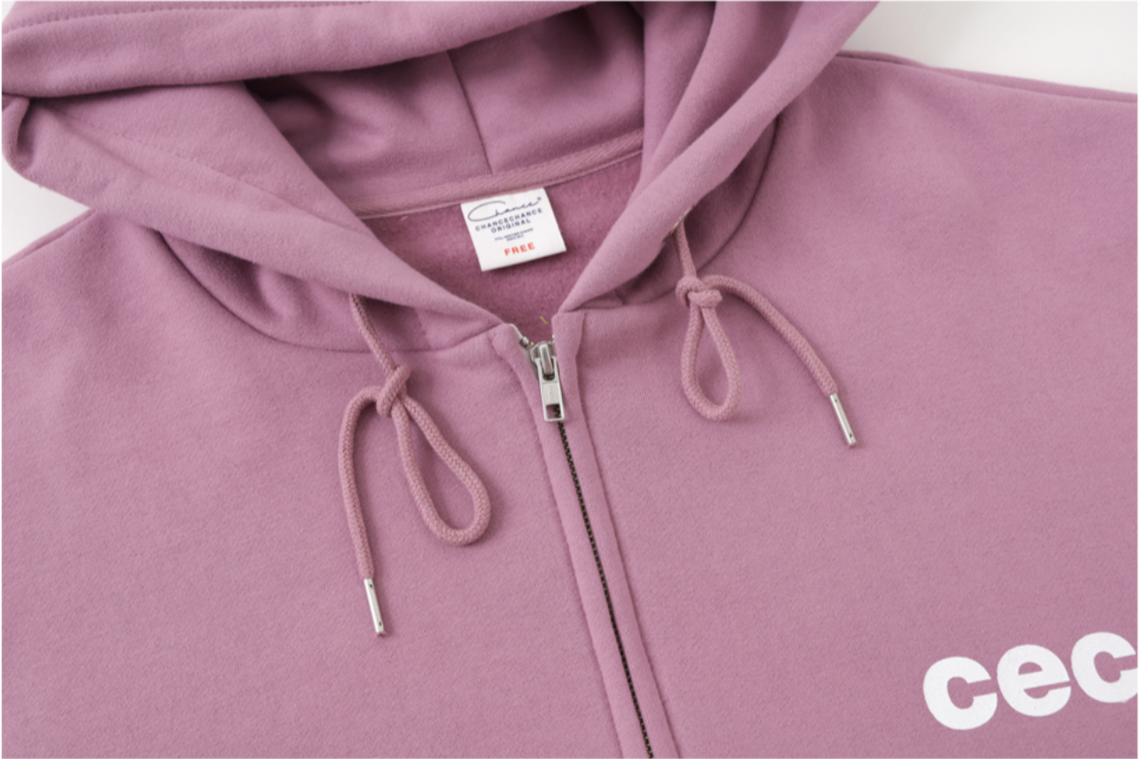 CEC Zip-up Hoodie  (Pink w/ White Logo)