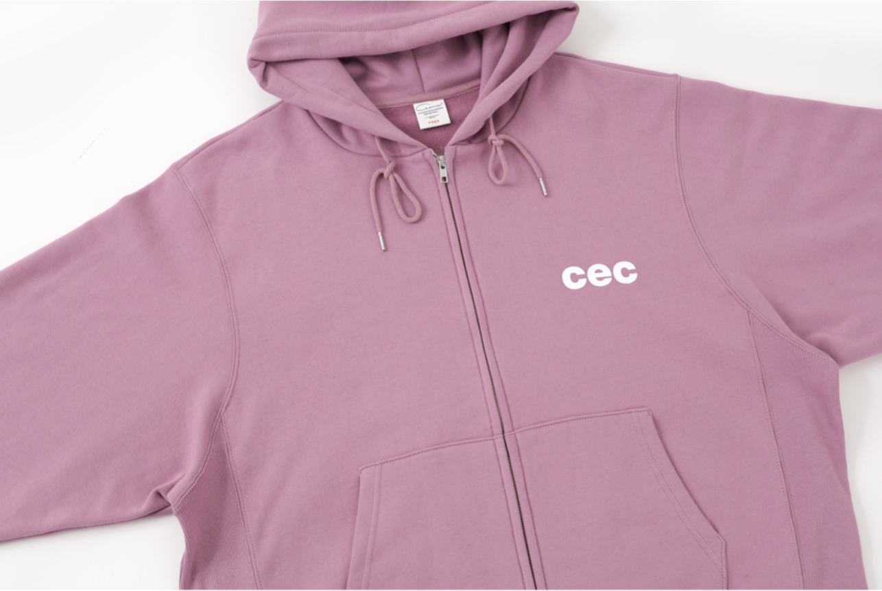 CEC Zip-up Hoodie  (Pink w/ White Logo)