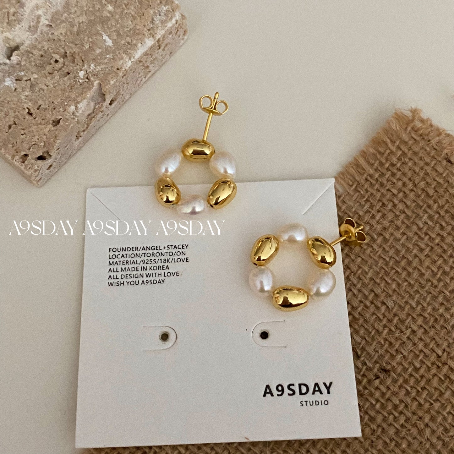 925 Silver Pearl Circle Earring - E013