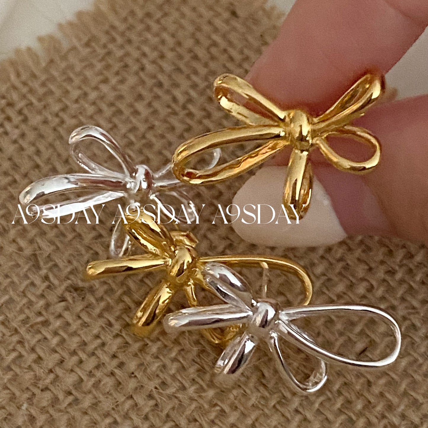 925 Ribbon Earring - E025