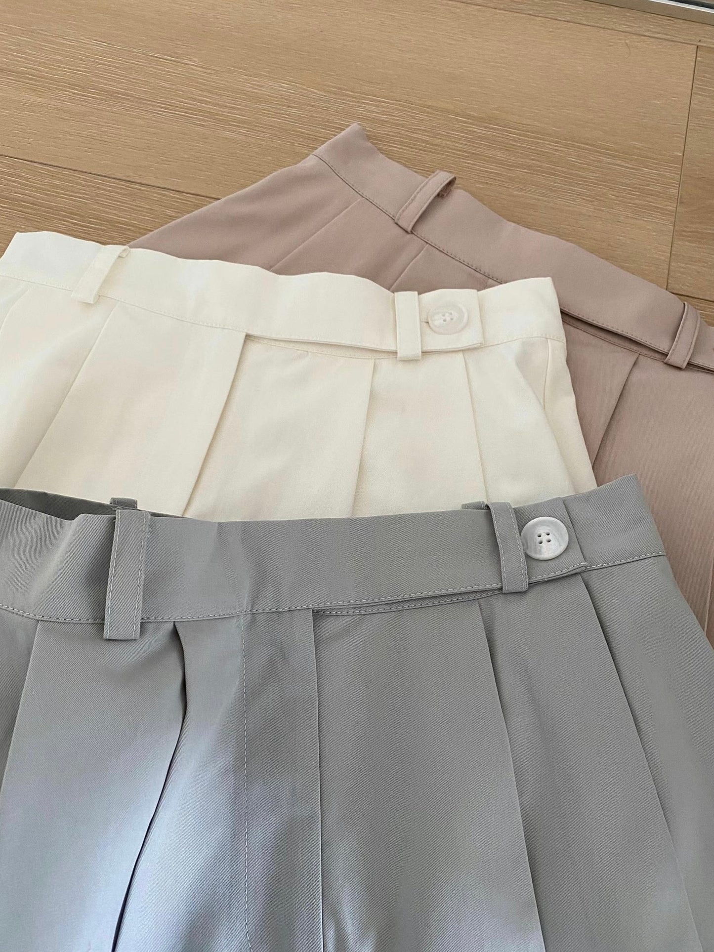 A9sday High-Waist Solid Pleated Mini Skirt