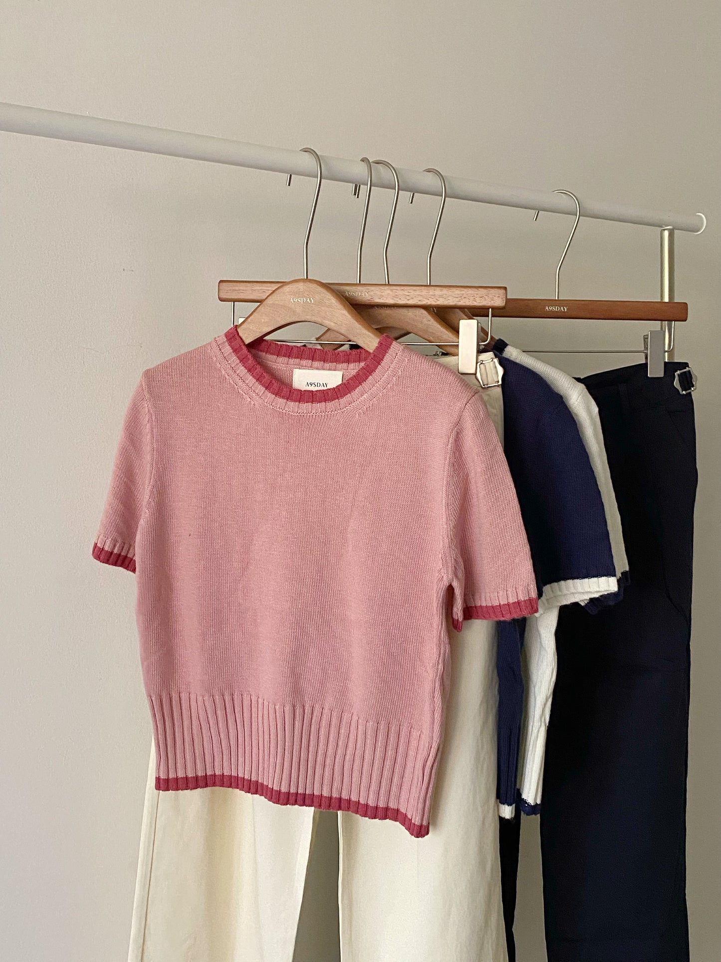 A9sday Two-tone Knit T-Shirt