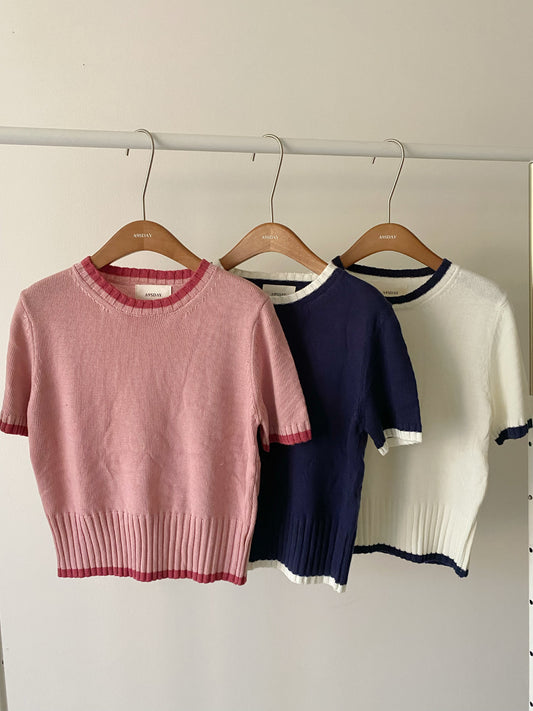 A9sday Two-tone Knit T-Shirt