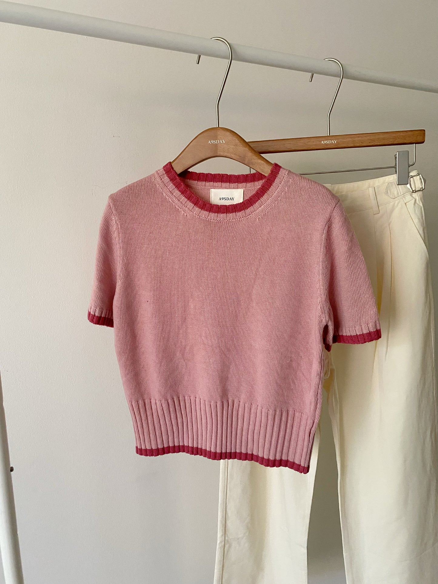 A9sday Two-tone Knit T-Shirt