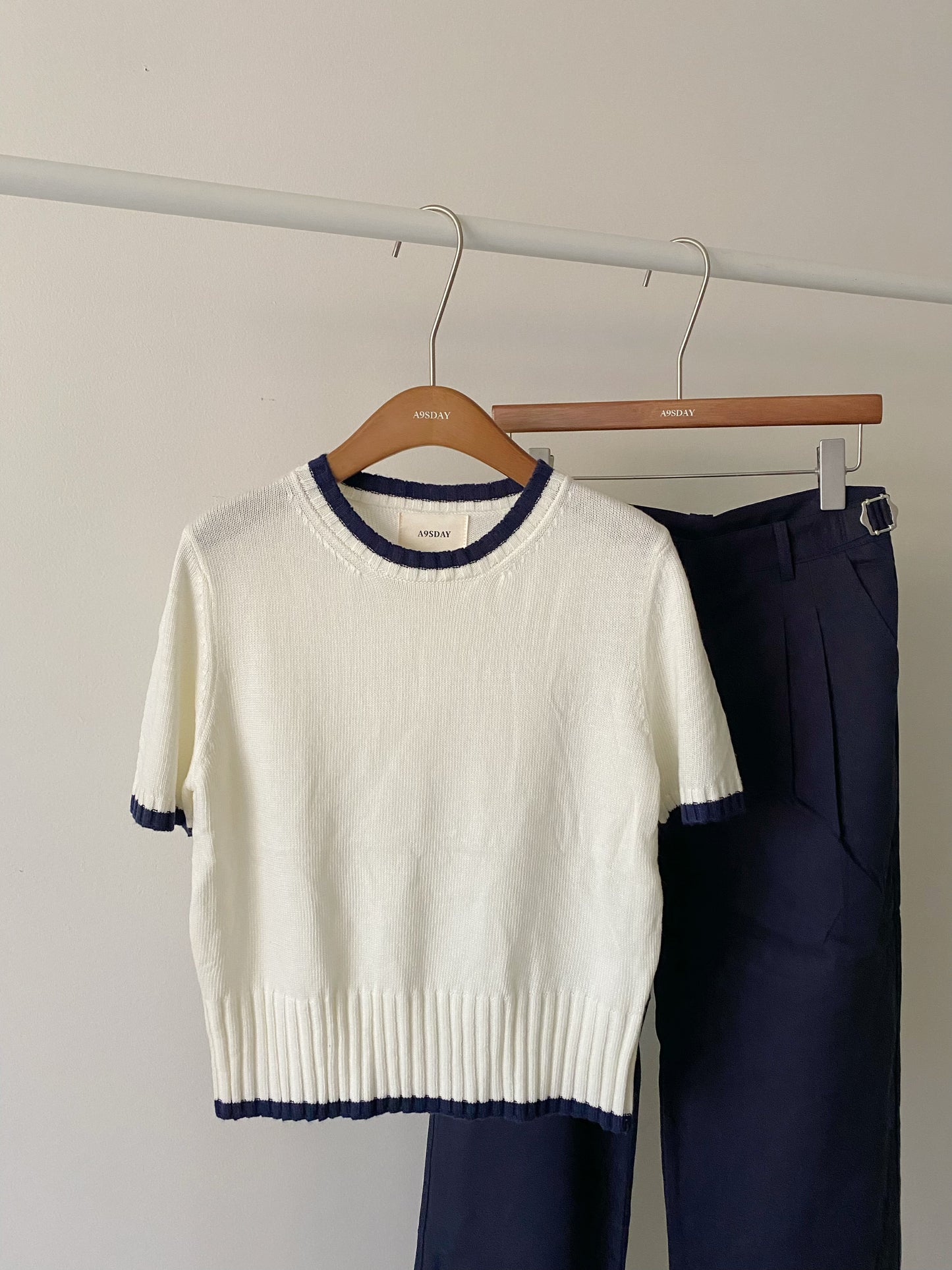 A9sday Two-tone Knit T-Shirt