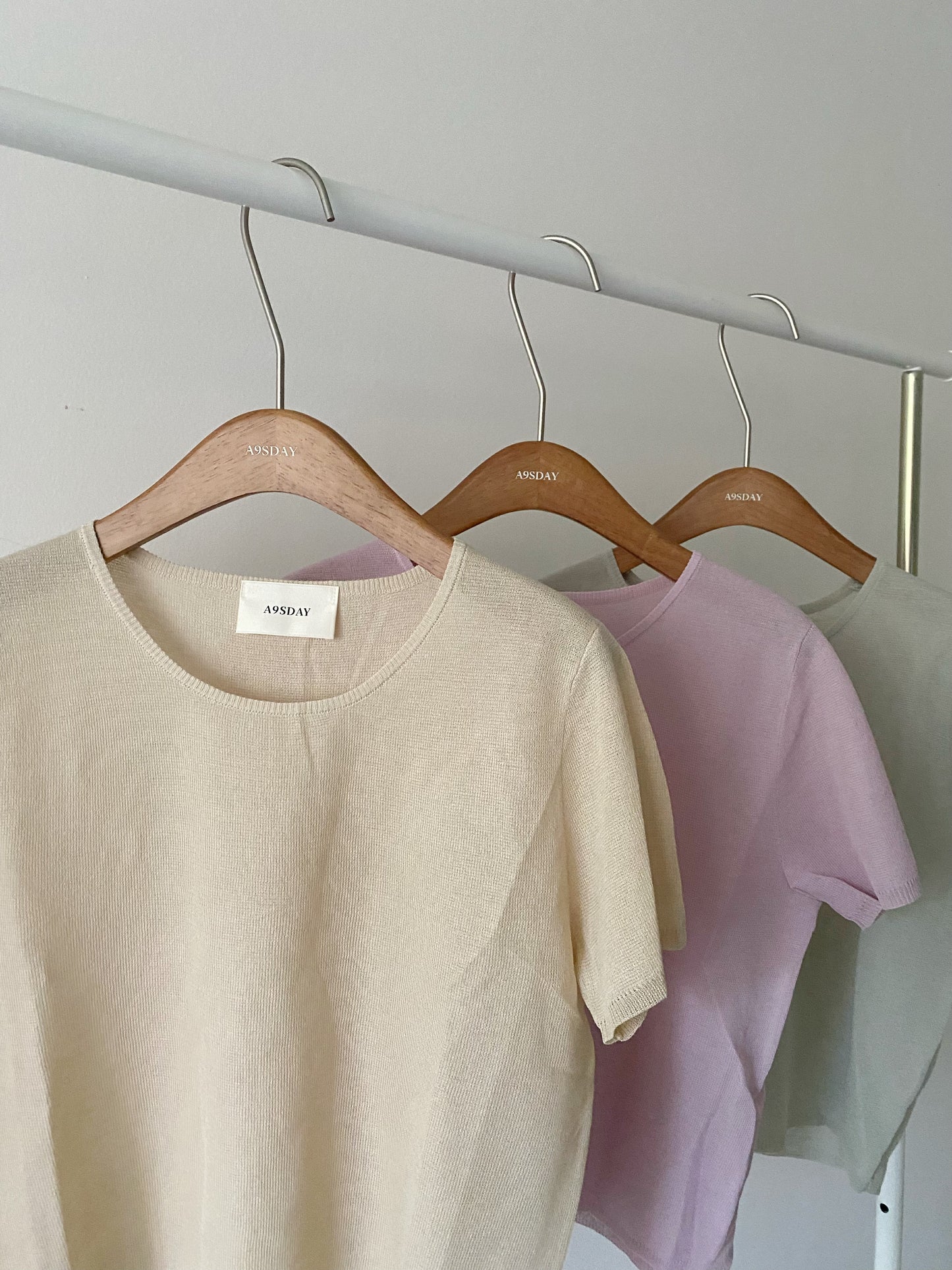 A9sday Round Neck Tencel T-shirt