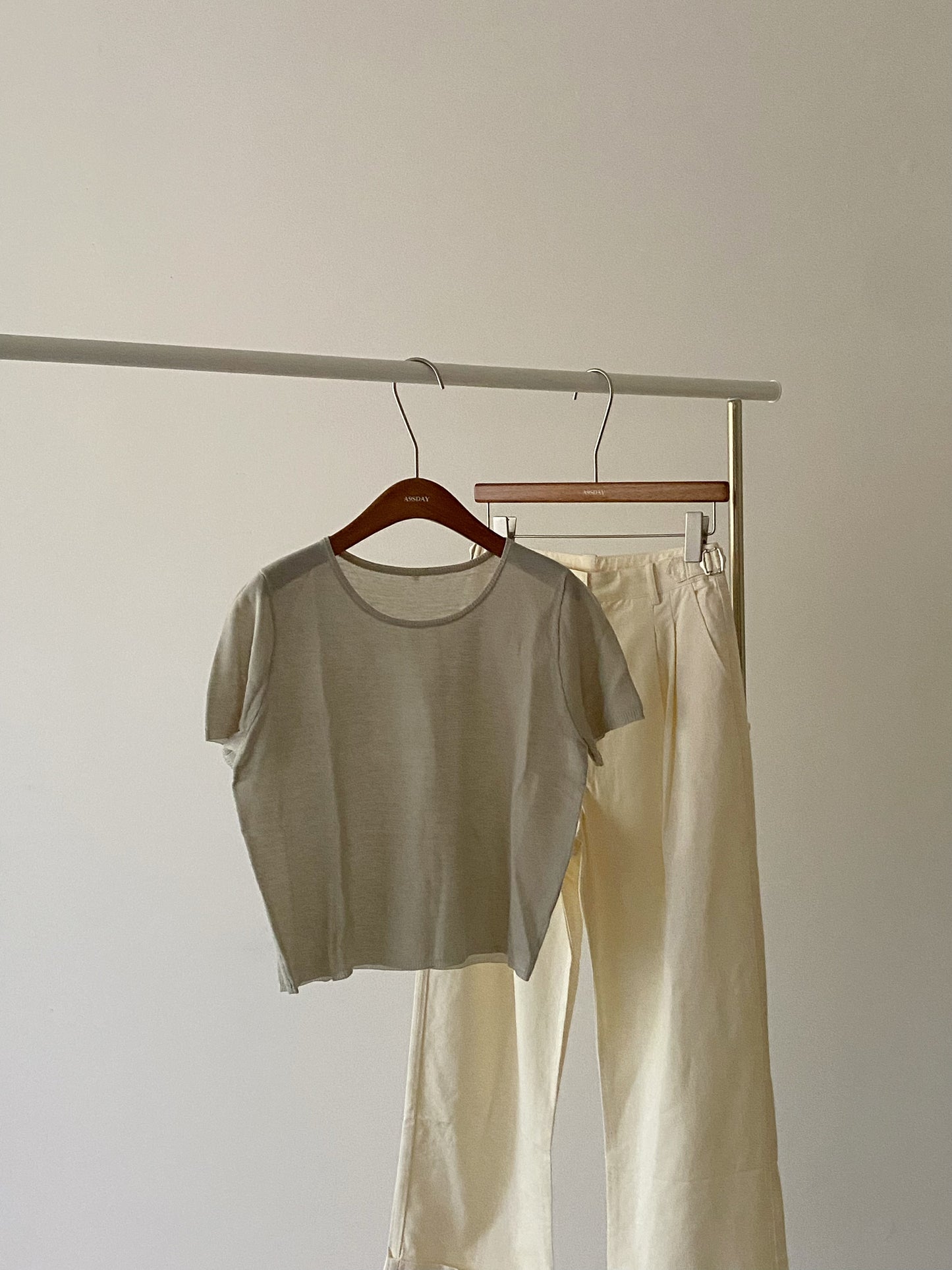 A9sday Round Neck Tencel T-shirt