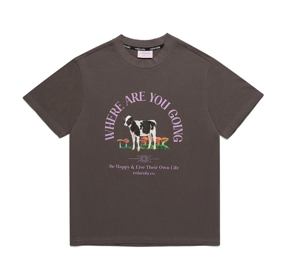 Rolarola Cow T-Shirt (Dark Grey)